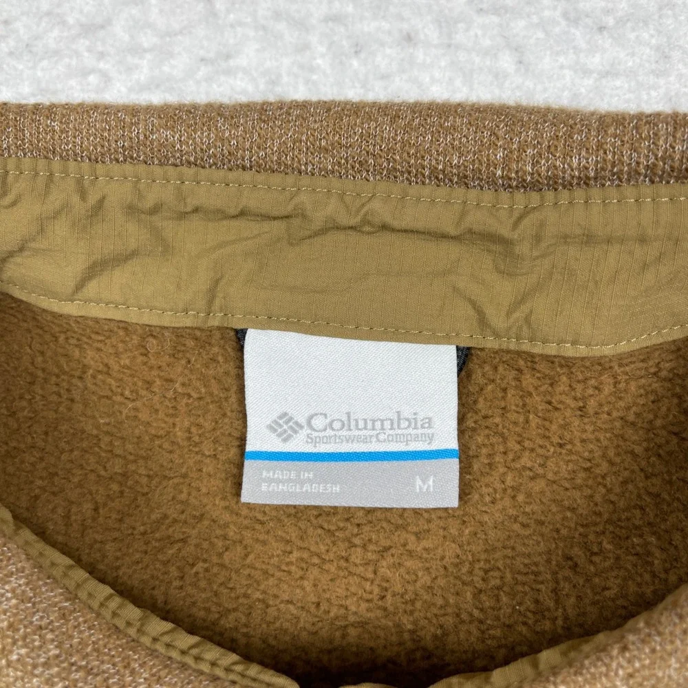 Columbia Shirt Jacket Mens Medium Brown Fleece Lined Rugged‎ Outdoor Shacket